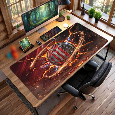 AC Milan Printed Large Mouse Pad, Non Slip Soft Rubber Gaming Desk Mat for Office Laptop Computer Decor