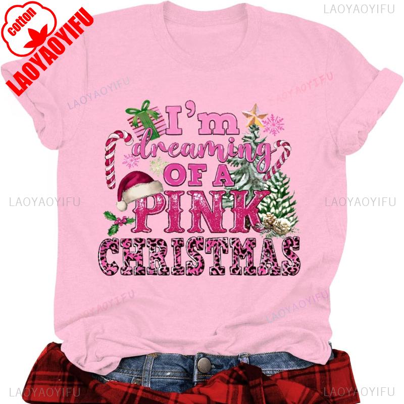 Womens Graphic Printed Short Sleeve Cotton Tshirt for Christmas Crew Neck Short Sleeve All Seasons Casual Fashion Soft Tees