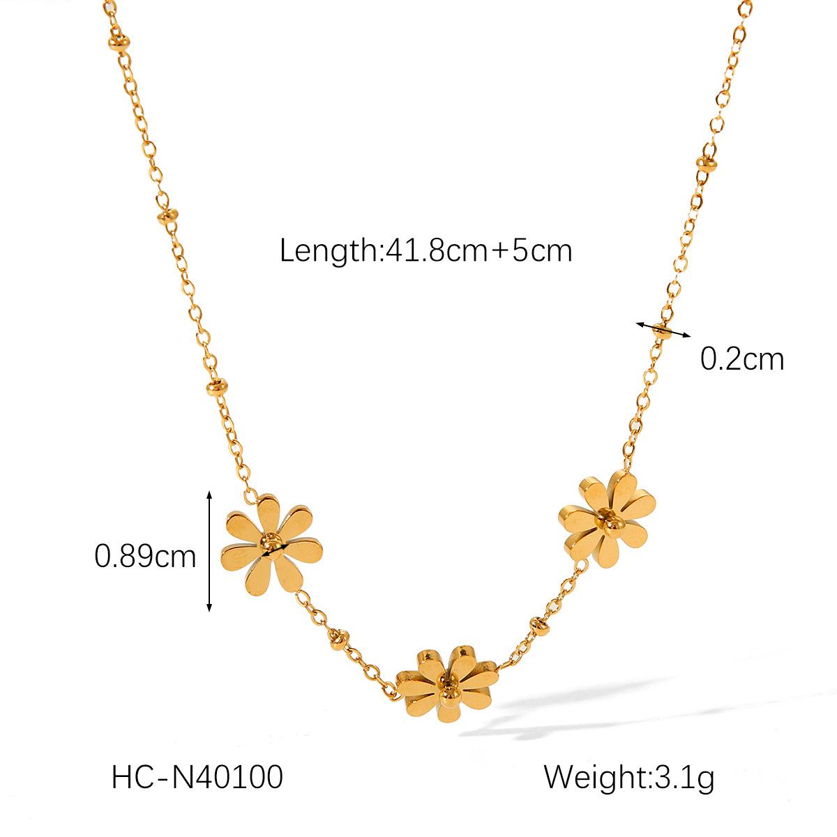 Маленький кулон-подвеска Ромашка Подсолнух для женщин Титановая сталь Цепочка на ключицы Устойчивая к выцветанию Бижутерия