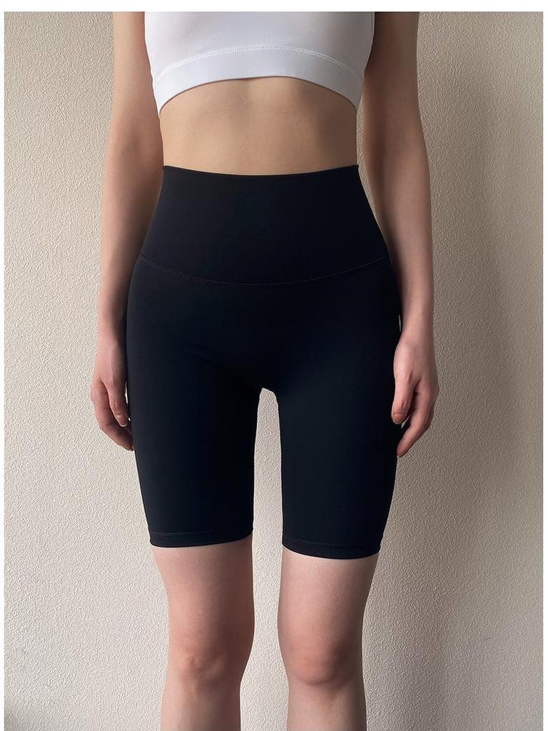 Women's Quick-Dry Cycling and Yoga Shorts - Naked Feel, High Elasticity, Hip-Lifting, Tummy Control, Perfect for Summer Sports and Workout Wear.