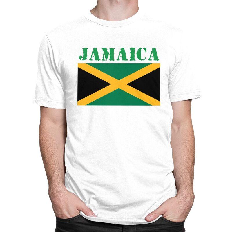 Custom Jamaica Flag T Shirt for Men Pure Cotton Tshirt Casual Tee Short Sleeve Tshirt Loose Fit Clothing