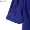 ZANZEA Women Casual Round Neck Summer Short Sleeve Dress