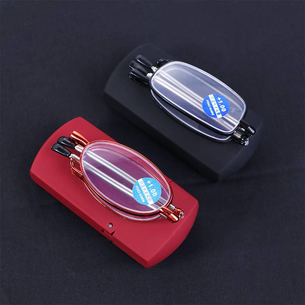 

Anti Blue Light Presbyopia Eyeglasses With Glasses Box Telescopic Eyewear Folding Reading Glasses black-250