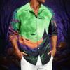 Men's Casual Long-Sleeve Shirt with Halloween Print for Spring ,Summer and Fall