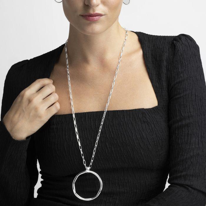 Collier - LUXENTER - Laksy - Finition en rhodium - Longueur 80 cm - Extension 5 cm