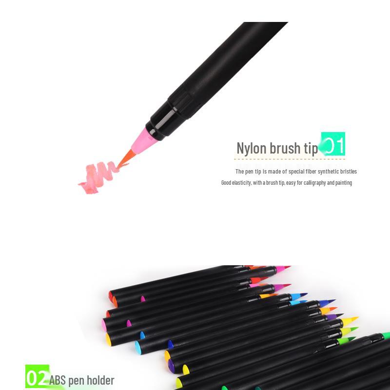 20-Color Soft Brush Watercolor and Calligraphy Pen Set for Manga and Hand-painting