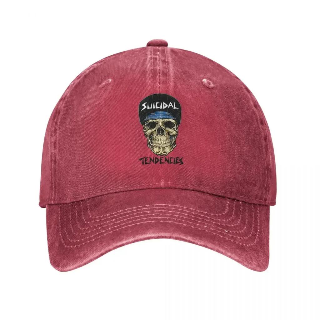 Face Skull Suicidal Tendencies Men Women Baseball Caps Harajuku Punk Distressed Denim Caps Hat Unstructured Soft Snapback Hat
