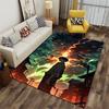 "Dark Fiery Anime Figure Design" suitable as a non-slip mat for the living room or bedroom sofa