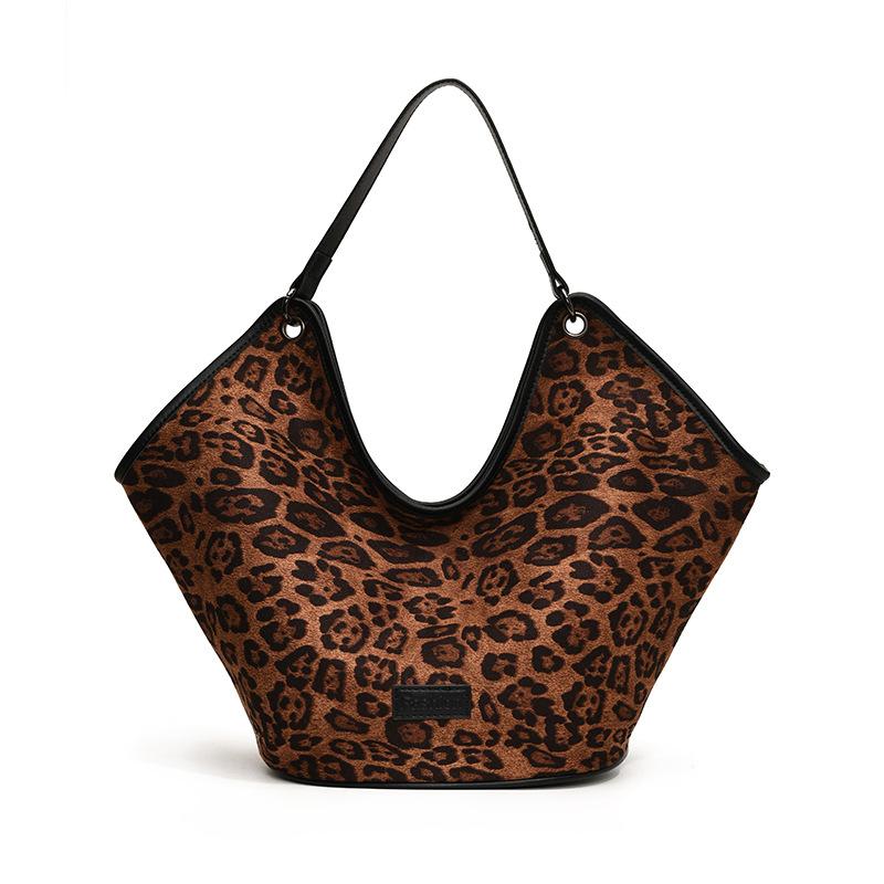 Outer Single Beautiful Leopard Print Large-capacity Tote Bag Women's New Retro Handbag Niche Fashion Underarm Shoulder Bag
