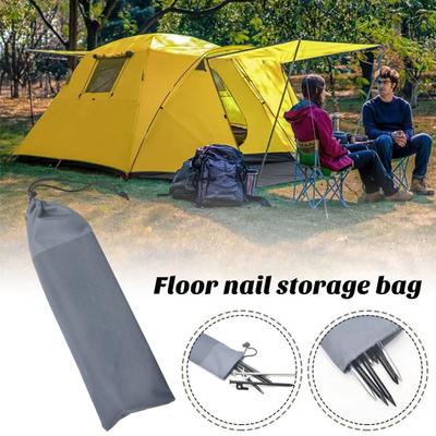 Outdoor Camping Tent Pegs Storage Bag Large Capacity Multifunctional Soft Oxford Cloth Grocery Bag Portable Drawstring Pouch for Windbreak Rope Tent