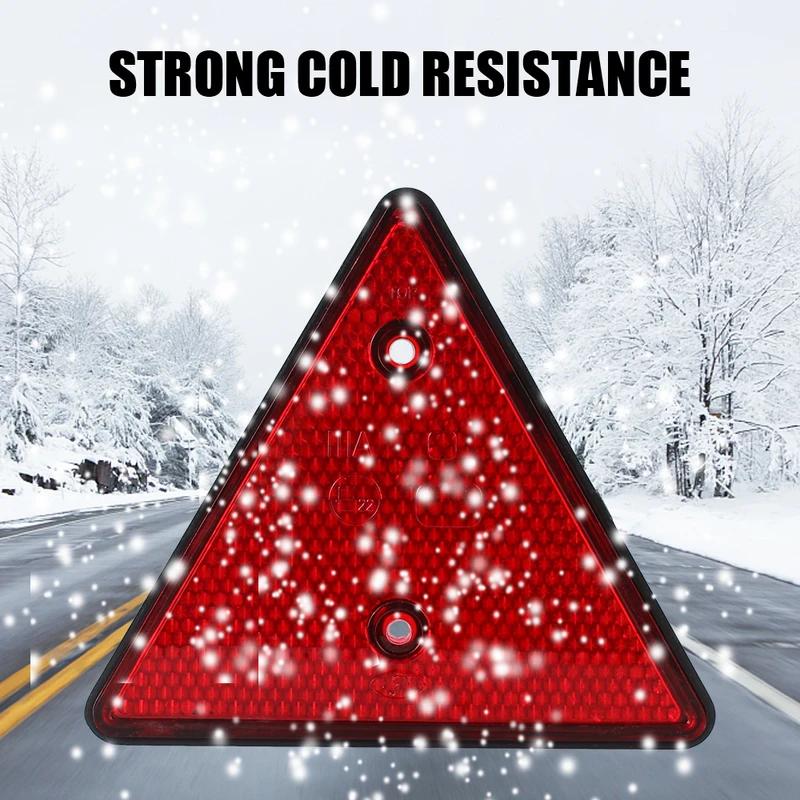 Red Rear Reflectors Car Accessories Triangle Reflective Fit for Trailer Motorcycle Caravan Truck Boat