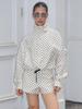 Women's New Spring Summer Polka Dot Long Sleeve Jacket Set with Shorts
