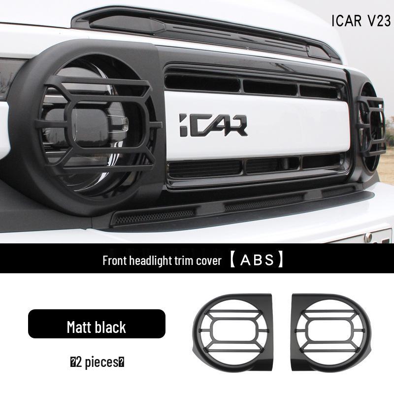 Chery ICAR V23 Headlight Eyebrows & Front Bumper Fog Light Protector with Fan