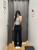 Spring Summer Women's Irregular Micro-Flare Wide-Leg Low-Waist Casual Pants