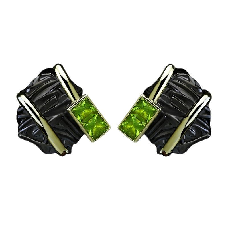 

Зимние ювелирные изделия, серьги-гвоздики для женщин, двухцветные геометрические серьги, модные винтажные аксессуары