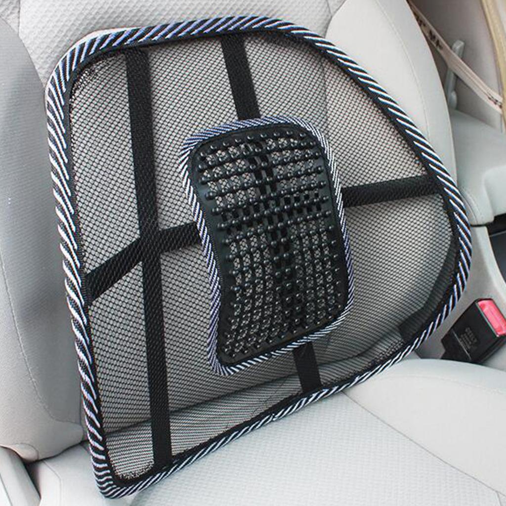 Ergonomic Ice Silk Car Seat Cushion Lumbar Back Brace Providing Cool Comfort and Back Support During Long Drives