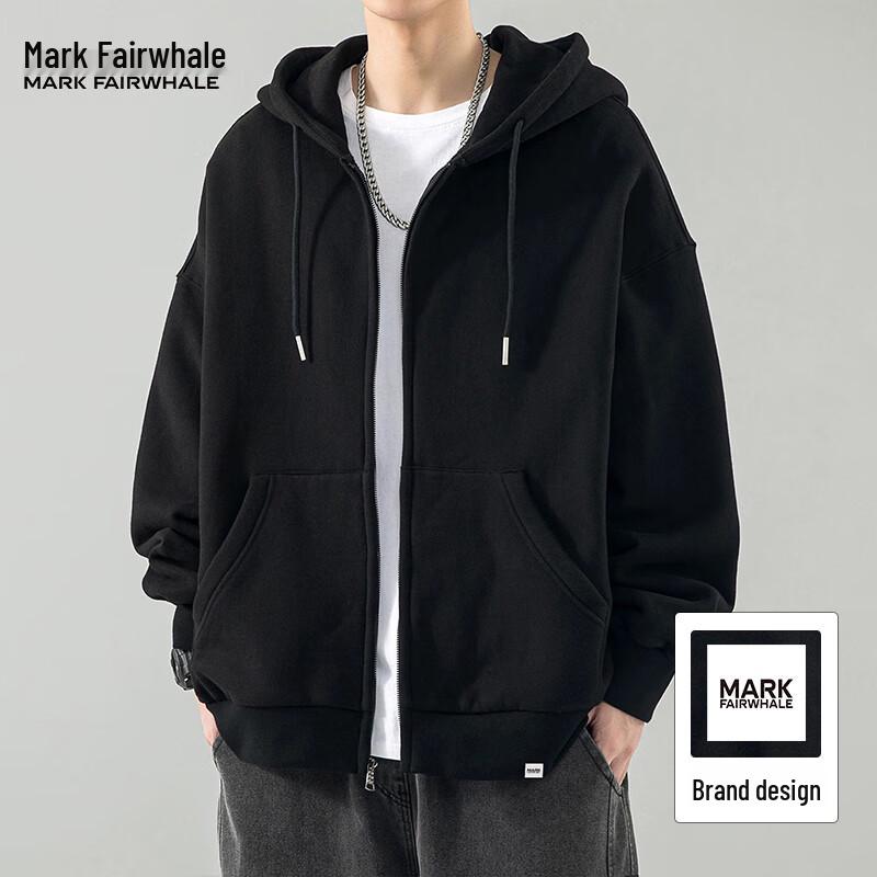 Mark Hua Fei Men's American Style Hooded Cardigan Sweatshirt