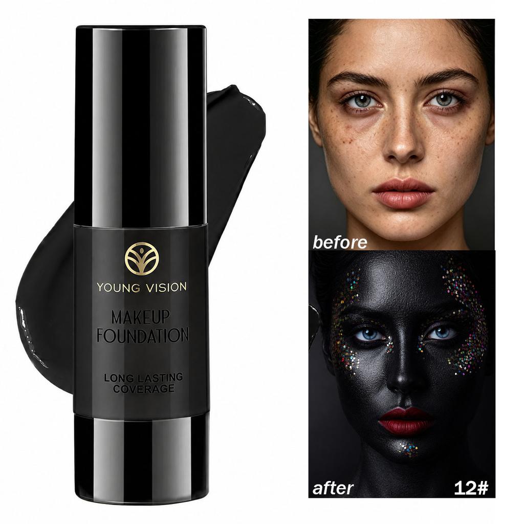 Weiße Flüssigfoundation Cosplay Gesicht Make-up Basis Langanhaltend Wasserdicht Hohe Deckkraft Abdeckstift Foundation Make-up für Frauen