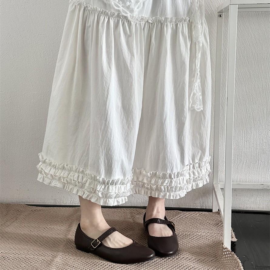 25 autumn new all-sheepskin Mary Jane single shoes round head buckle retro shallow mouth stitching ballet women's shoes