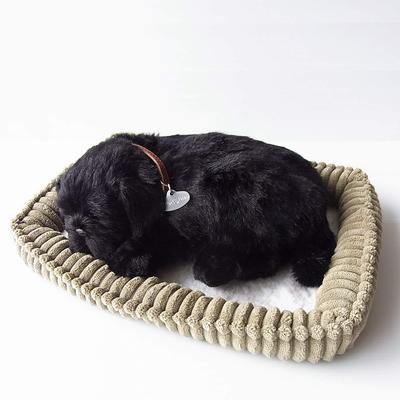 Ninian und Kino Perfektes Haustier Mops Plüsch Stoffhund Stofftier (Klein) (Schwarz) Hund, Realistisch, Lebensecht, Tierähnliches Tier, Beruhigend, Beweglich, Geschenk,