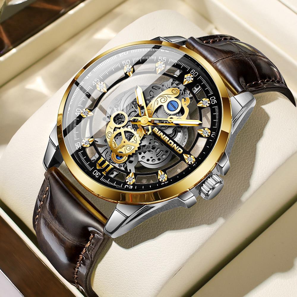 2024 Binbang Genuine Men s Luxury Quartz Business Watch - Trendy, Hot-Selling Wristwatch