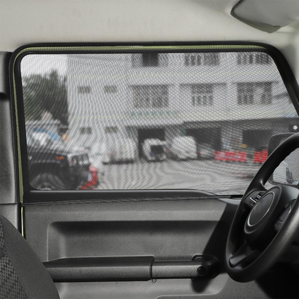 2PCS Car Sunshade Curtain Mesh Side Window Sun Shade Visor Protection Insect Net for Suzuki Jimny 2007-2025 Interior Accessories