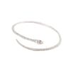 Silver Serpent Bangle: Minimalist Adjustable Design with Red-Eyed Detail - High-Quality Textured Bracelet
