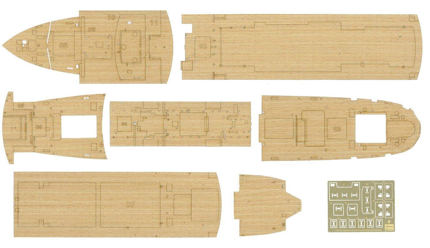 

Hasegawa Japan Hikawamaru Wooden Deck Пластикові частини моделі QG51 1/350