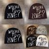 Korean Winter Knit Cap For Women With Letter Print Style Casual Cold Weather Hat
