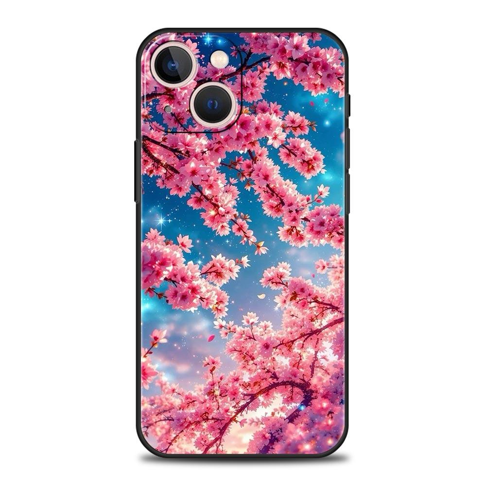 Korean Flower Phone Case Cover for iPhone 17 16 15 14 13 12 11 Pro Max 17 Air Plus Shockproof Soft TPU Shell Fundas Capas Coque