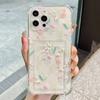Stylish Spring Pink Flower Print Card Holder Phone Case For iPhone 17 Cases iPhone 16 Pro Max 15 14 13 12 11 XS X 7 8 Plus Cover