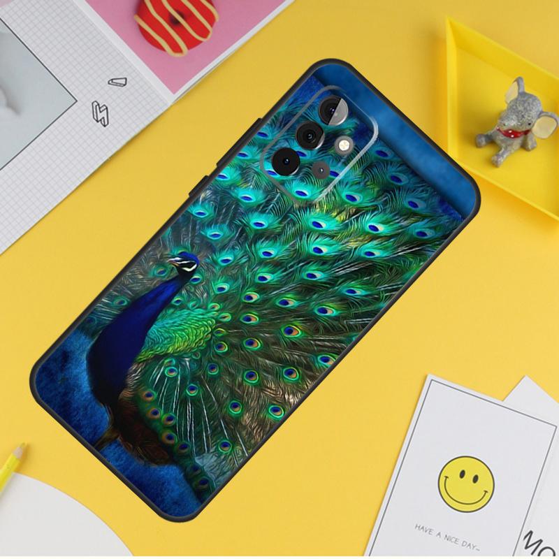 Vogel Pfauenfeder Hülle Für Samsung Galaxy A15 A17 A54 A34 A14 A13 A23 A33 A53 A52 A32 A12 A56 A36 A16 A35 A55