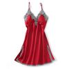 Women's Silk V-Neck Lace Trim Pajama Camisole Nightgown