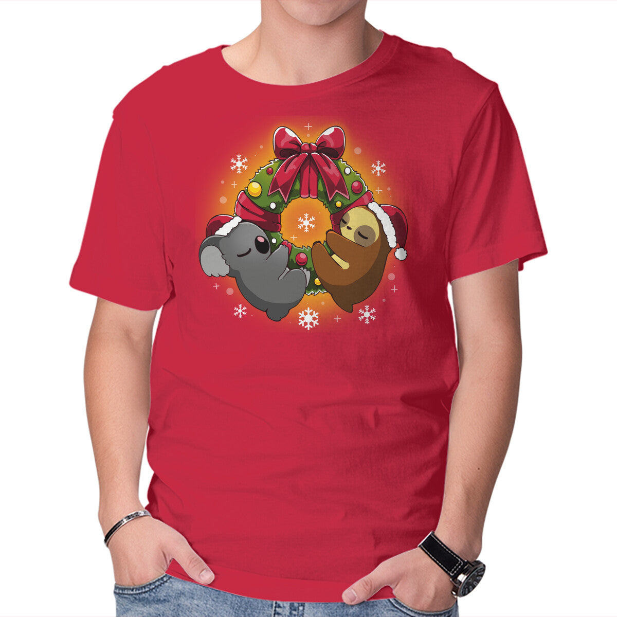 Unisex Crew Neck T-Shirt Lazy Christmas Graphic Short Sleeve Casual Tee S