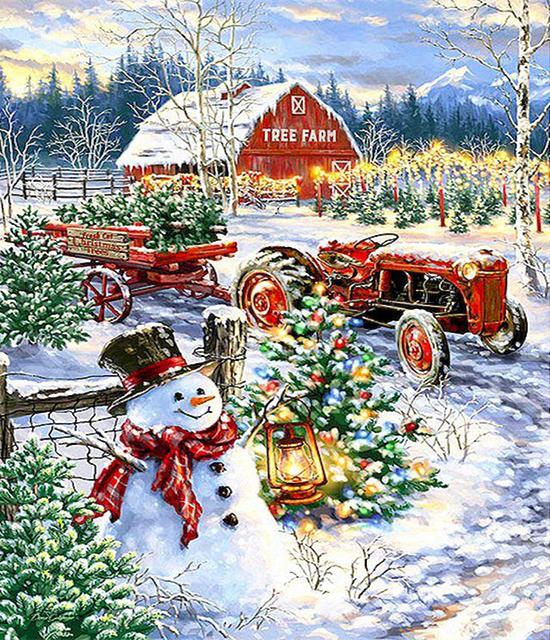 RUOPOTY Malování podle čísla Vánoční ručně malované jedinečné dárky Nástěnné obrazy podle čísla Sady sněhuláka do obývacího pokoje