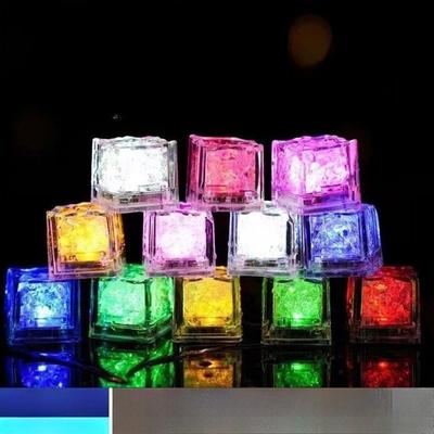 12Pcs/set Bar Party KTV Baby Playing In The Water Colorful Luminous Ice Cubes Creative LED Ambient Light Water Flash Toy Props