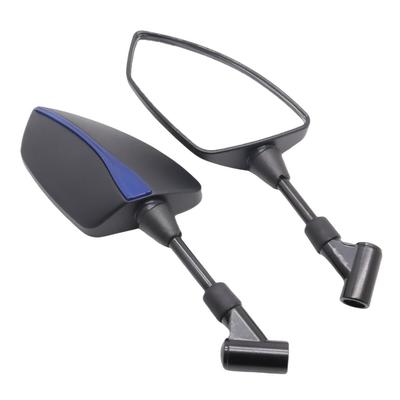 SZYUMO Motorcycle Universal Bicycle Mirrors with Left and Right Adapters Mirrors, 10mm/8mm Off-Road (Blue)