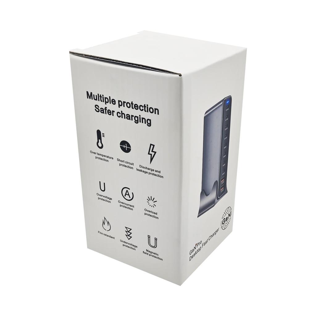 800W Gallium Nitride Desktop Charger – 10-Port Australian Standard PD Fast Charger with 765W Multifunctional Output.
