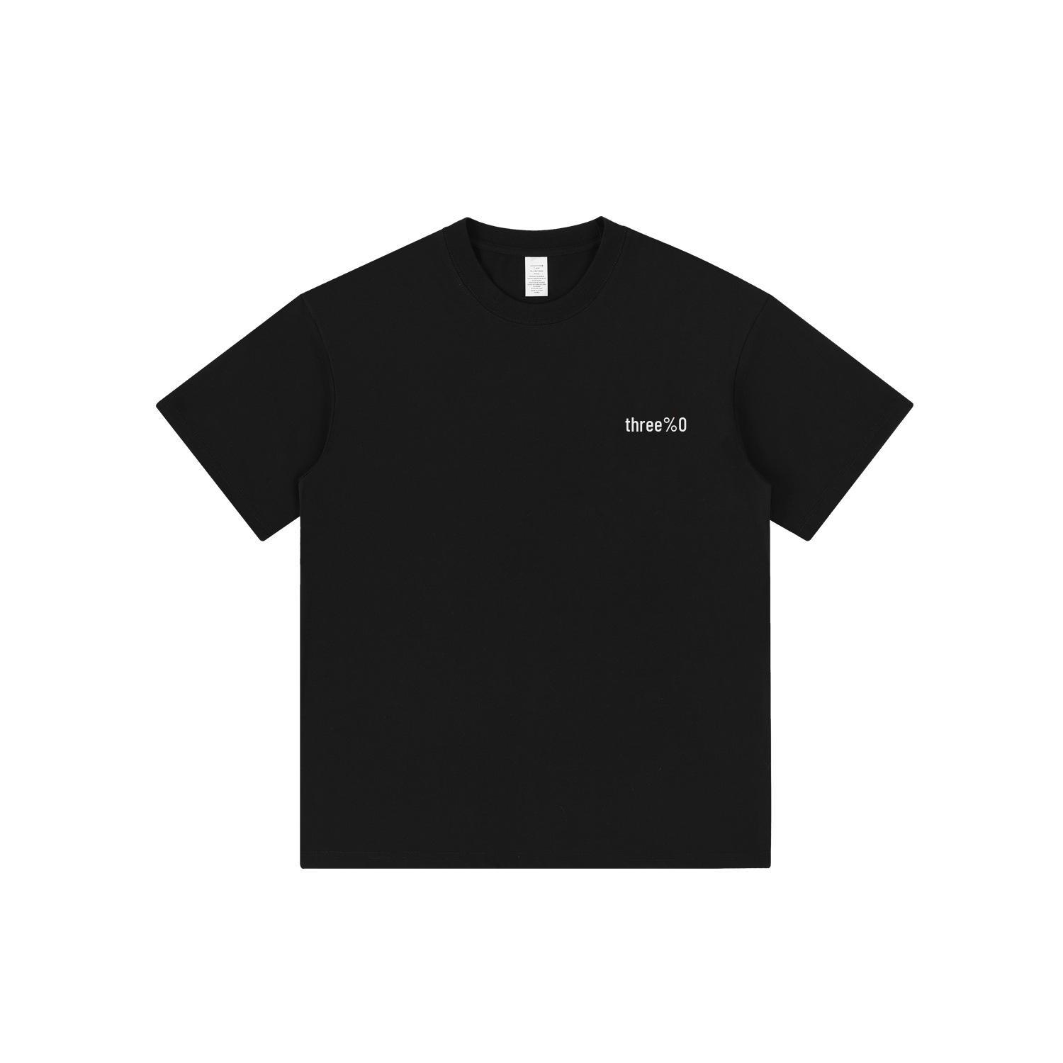 

2024 Trendy Black Unisex Pure Cotton Short Sleeve T-Shirt with Chic Print L