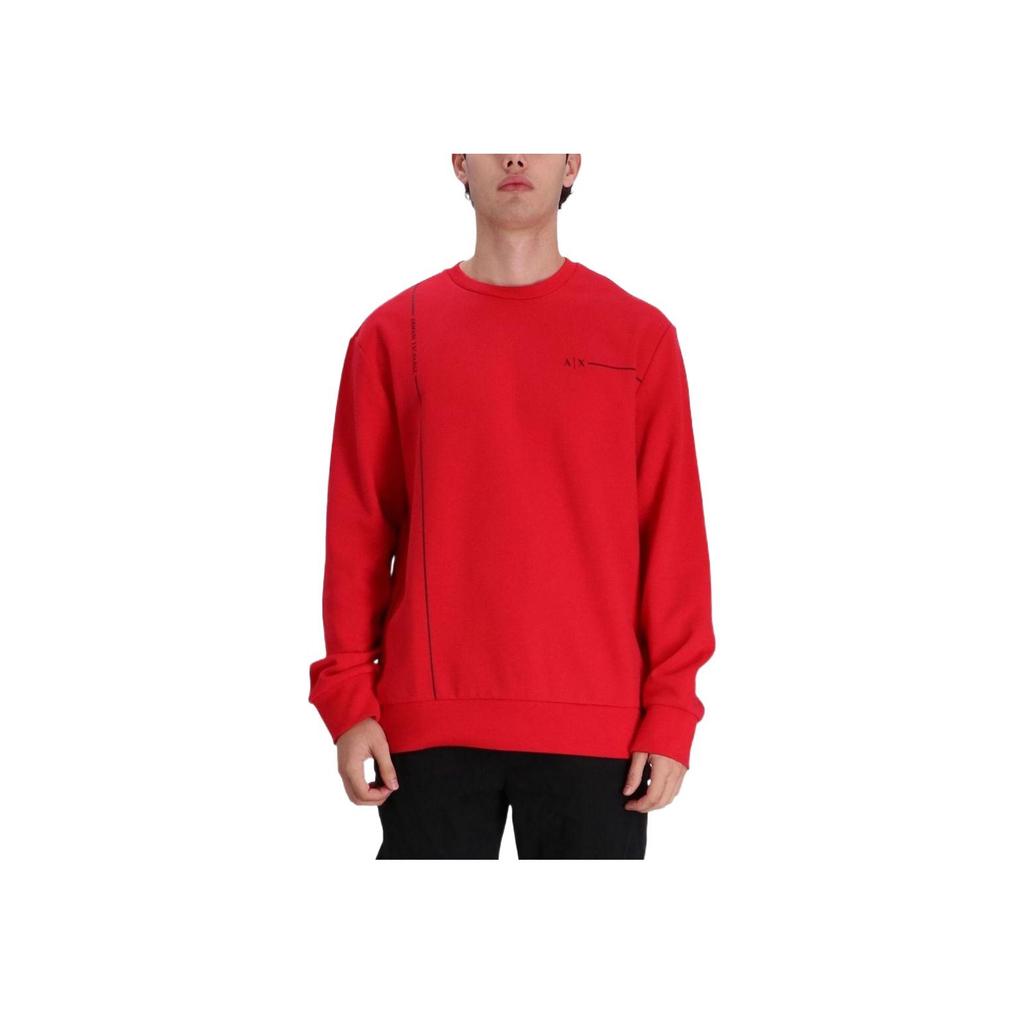 Armani Exchange Ss23 Logo Print Crewneck Sweatshirt Men Sweatshirt Red 3RZMBC-ZJCAZ-14AQ