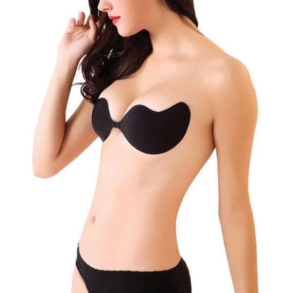 Invisible Adhesive Bra Push Up Effect Strapless For Backless Chest Breast Color Black Cup C/D