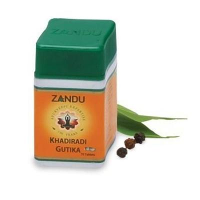 Khadiradi Gutika 70 Tabletten (Paket 4) mit Probe Malshuddhi Vati