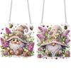 2Pcs Flower Gnome 2D/Flat DIY Diamond Painting Set Rhinestone Diamond Art Window Pendants Window Hanging Art for Home Decor