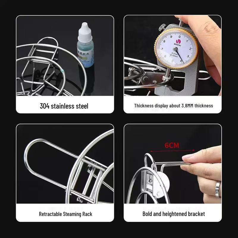 Multifunctional High-Foot 304 Stainless Steel Folding Steaming Rack