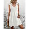Women's Summer Jacquard Embroidery Slip Dress Temperament V-neck Sleeveless Off-the-shoulder Dress