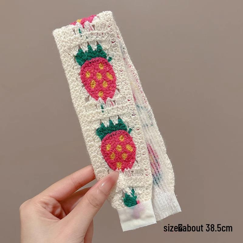 Francouzská květinová nemačkavá pletená čelenka pro ženy, kouzelná samolepka vlasový doplněk pro miminka a dospělé