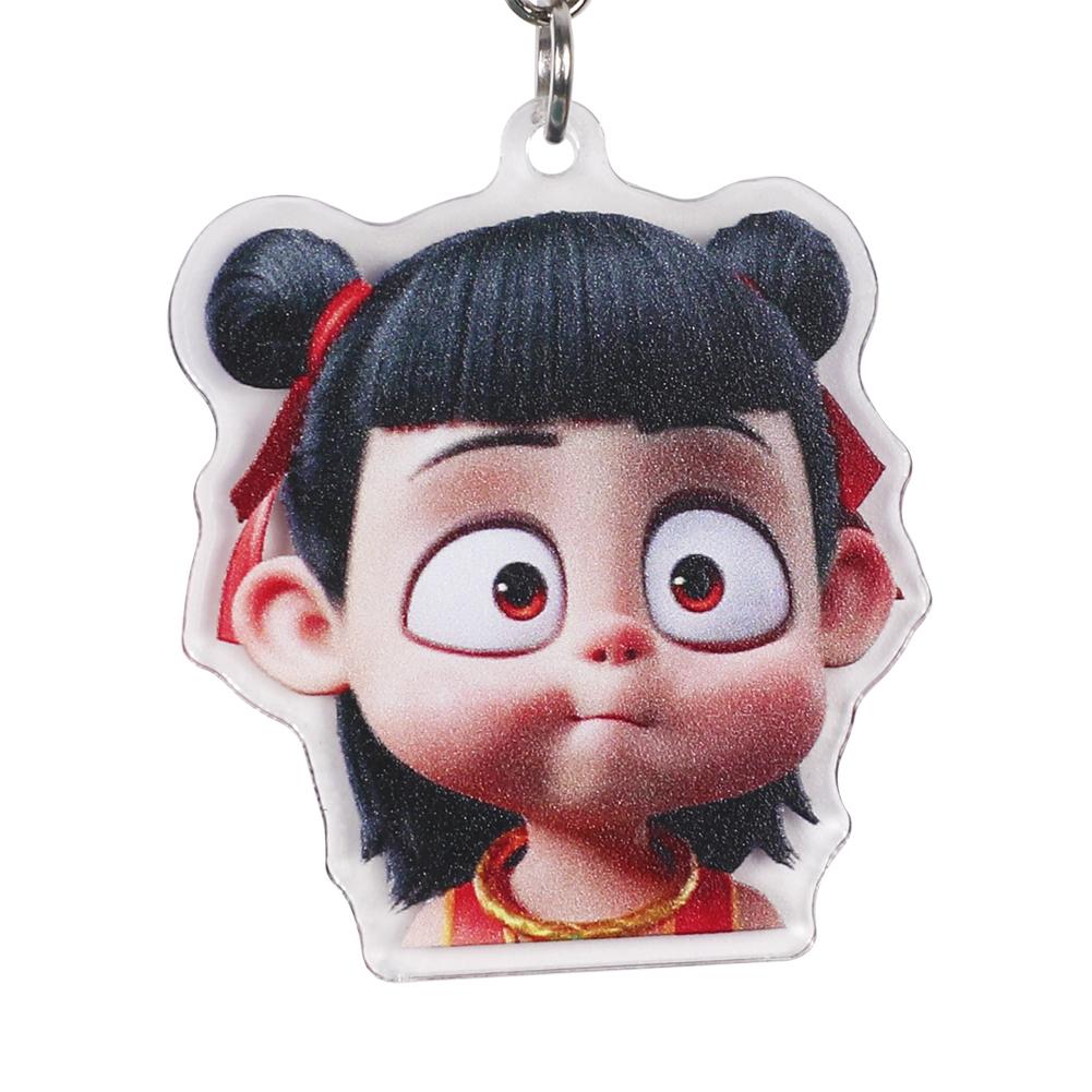 Nezha Schlüsselanhänger Figur Spielzeug Ao Bing Anhänger für Männer Frauen Rucksack Lustiger Anhänger Schlüsselanhänger
