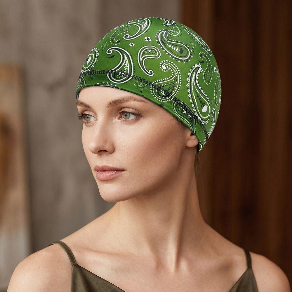 New Paisley Print Hijab Caps Breathable Helmet Liner Pirate Hat Quick Dry Comfortable Bandana Hat Outdoor Activities