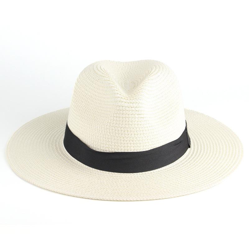 New summer men's and women's gender-neutral sunshade straw hat fashion sunscreen UV protection straw Panama top hat