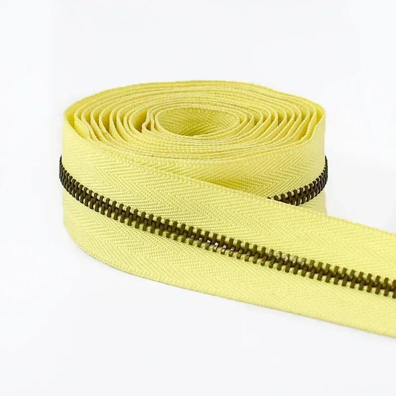 1-10Yardas Meetee Cremallera Metálica #3 Decoración Chaqueta Cremalleras Cinta Reemplazo Cremallera de Bobina Por Metros Cierre de Costura Kit de Reparación Cremalleras Accesorios